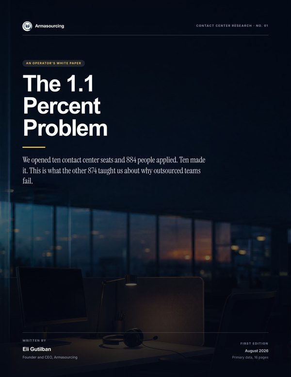 Cover of The 1.1 Percent Problem, an Armasourcing contact center white paper
