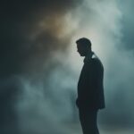 A moody and atmospheric photo depicting the concept of "Why Traditional Outsourcing Makes Leaders Weaker," featuring soft, diffused lighting casting deep shadows, rendered in muted tones of blues, grays, and browns. The image should have a cinematic feel, with a shallow depth of field focusing on a symbolic representation of weakened leadership, perhaps a solitary figure in a dimly lit office or a metaphorical image conveying a loss of control.