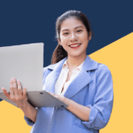 A Virtual Assistant Holding a laptop