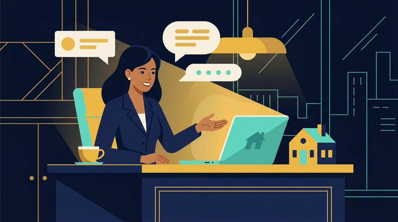 Real estate agent focused on closing while admin runs in the background