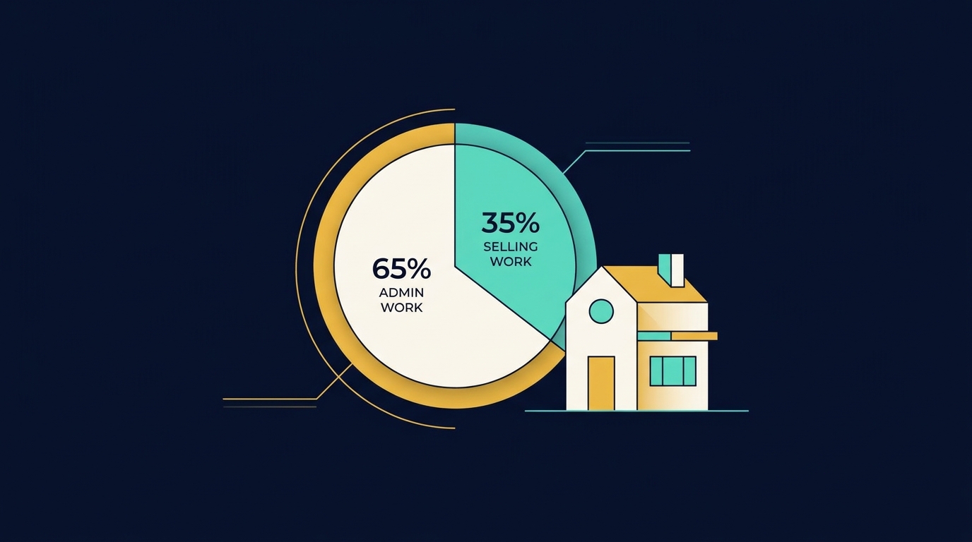 Realtor time allocation: 65 percent admin vs 35 percent selling