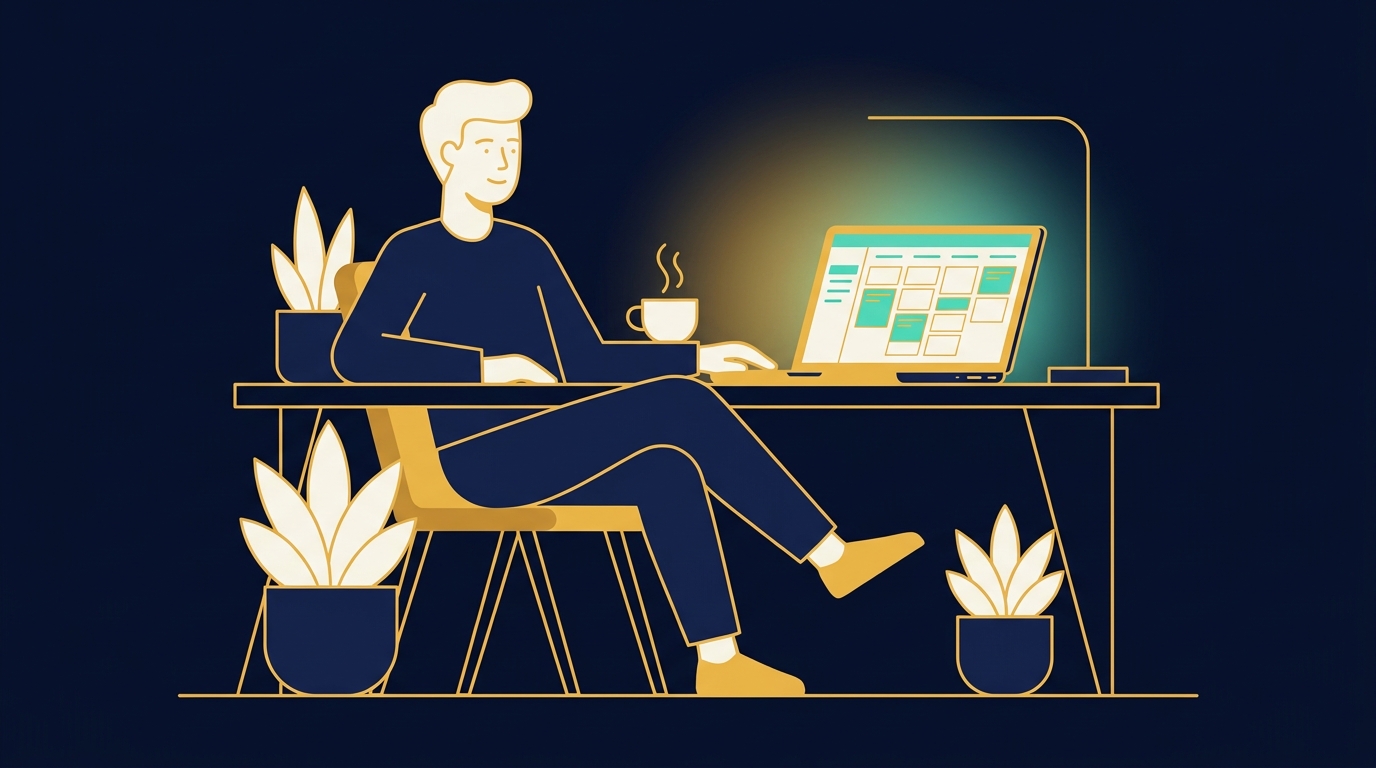 Therapist with a calm organized practice thanks to a properly set up virtual assistant