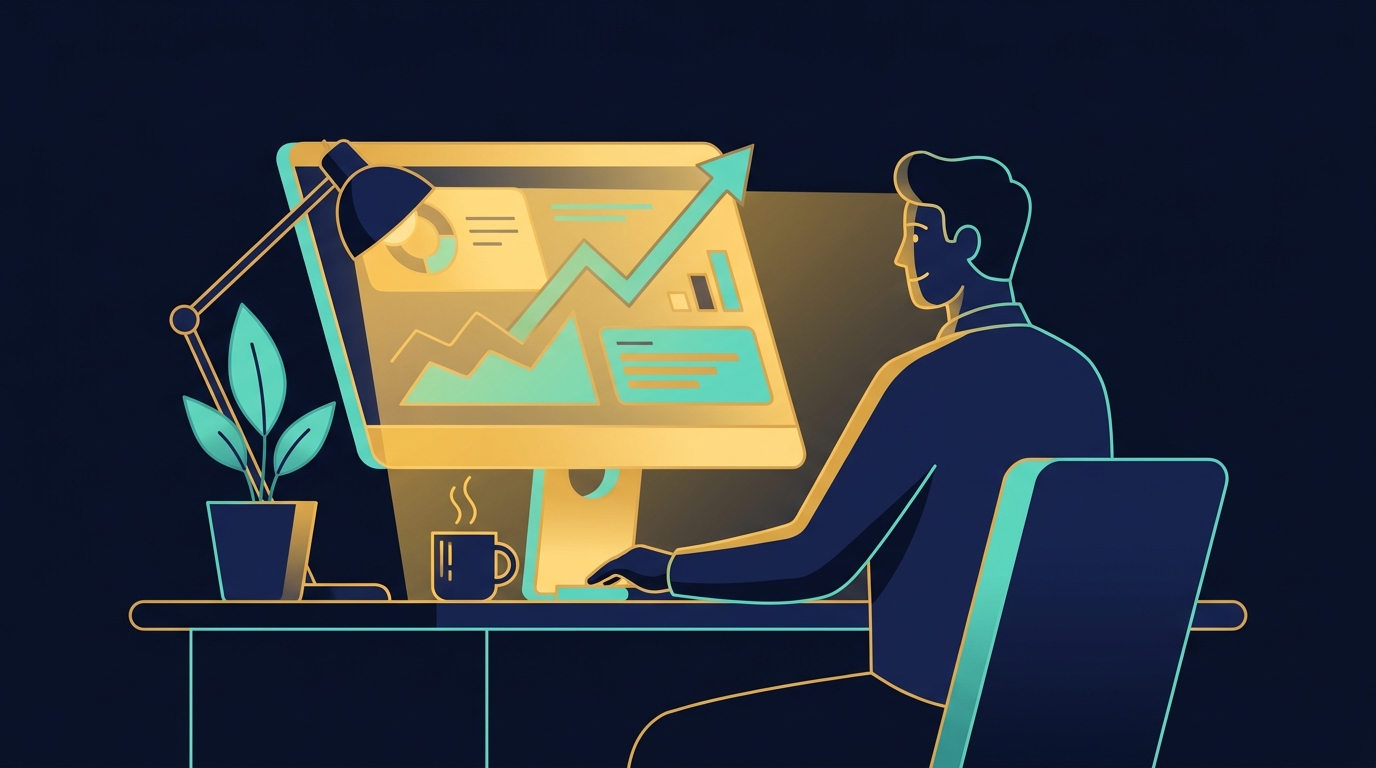 Business owner reviewing a clean financial dashboard with full visibility