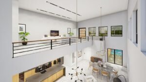 Modern minimalist home interior, virtual staging reference