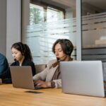 A team handling outsourced business operations in a BPO office