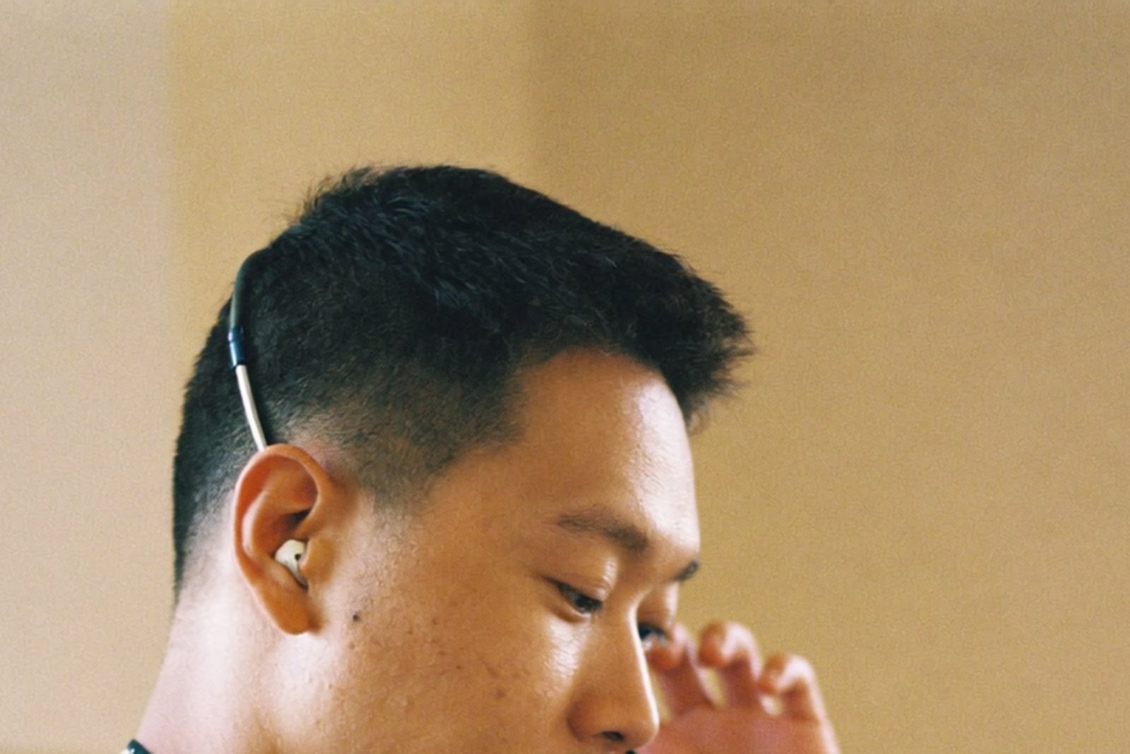 Remote property management virtual assistant wearing a headset taking notes on a call